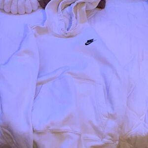 Nike White Hoodie Sweater